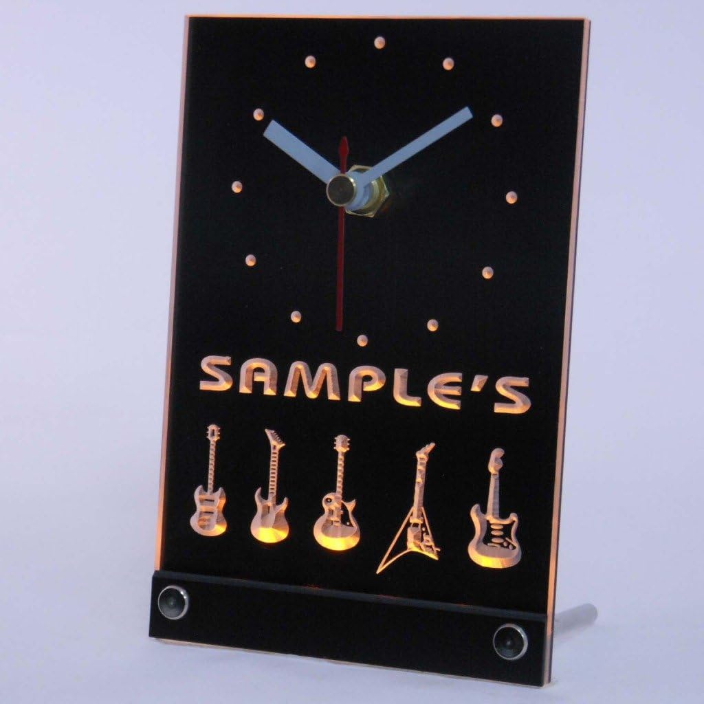 ADVPRO tncqp-tm Personalized Guitar Hero Weapon Band Music Room Neon Led Table Clock