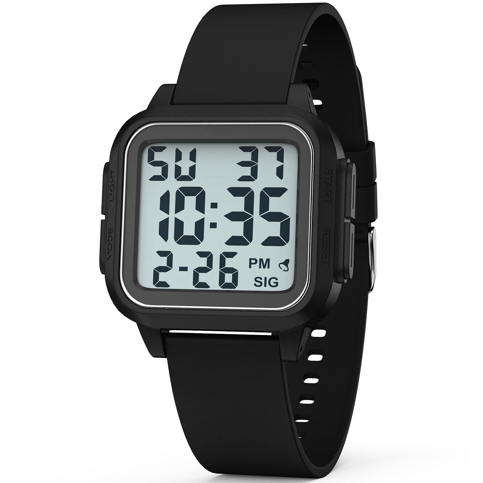 DTKID Orologio Digitale Sportivo Impermeabile per Uomo e Donna, Orologio Outdoor con Retroilluminazione LED, Sveglia, Cronometro e Visualizzazione Data