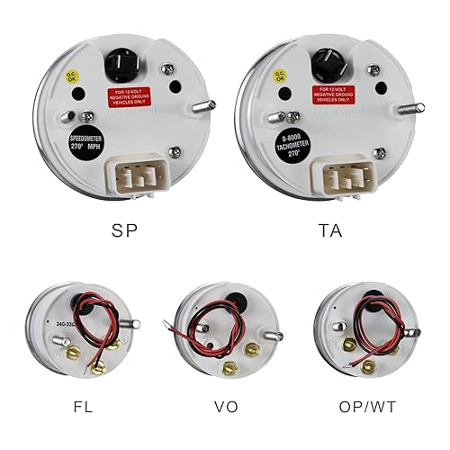 Miniatura 66 de MOTOR METER RACING - Juego de medidores para motores clásicos (juego de 6 medidores)