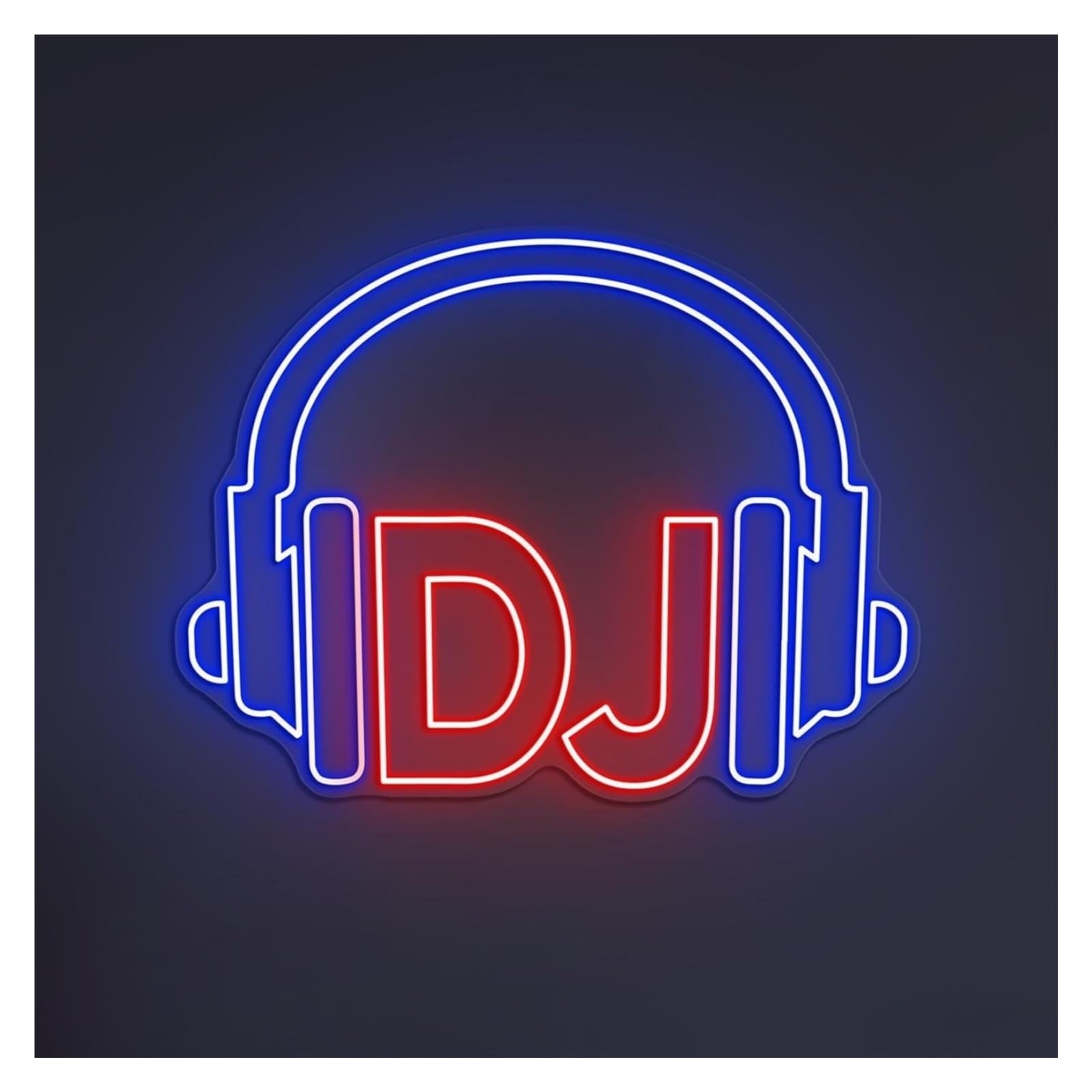 Hanging Art Neon Signs DJ Headphones Neon Sign, Suitable For Shop Window Decor With Brightness Adjustable 50cm