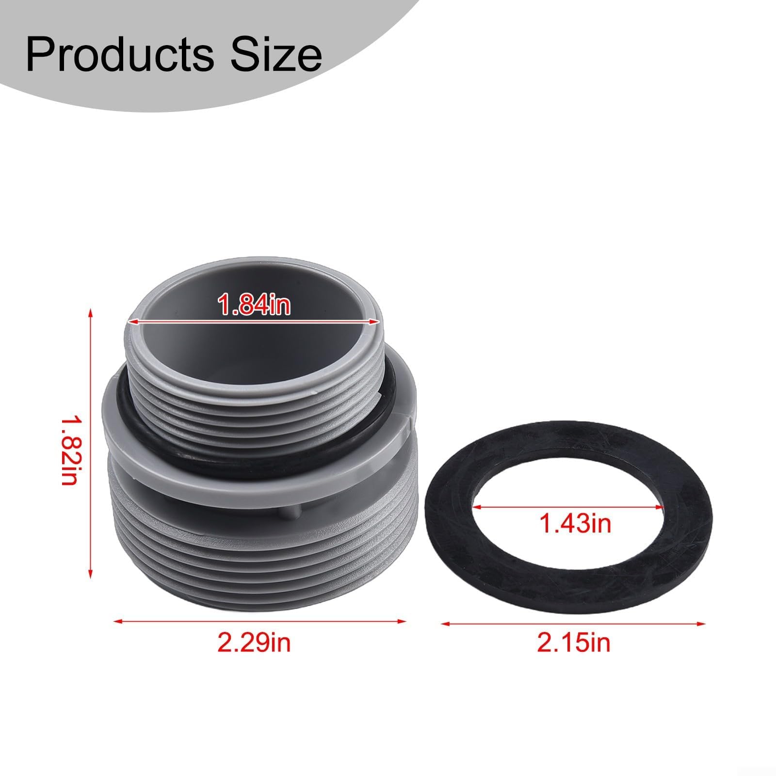 Adaptador de manguera de piscina de 3 vías para conexión compatible a filtros de piscina sobre el suelo (blanco)