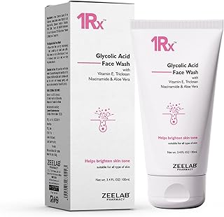 1RX Glycolic Acid Face Wash 100gm | Exfoliating & Brightening Cleanser | With Aloe Vera, Niacinamide & Vitamin E | Removes... Price In India