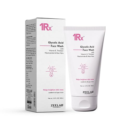 1RX Glycolic Acid Face Wash 100gm | Exfoliating & Brightening Cleanser | With Aloe Vera, Niacinamide & Vitamin E | Removes Dead Skin, Controls Oil & Helps Improve Skin Texture | For Men & Women
