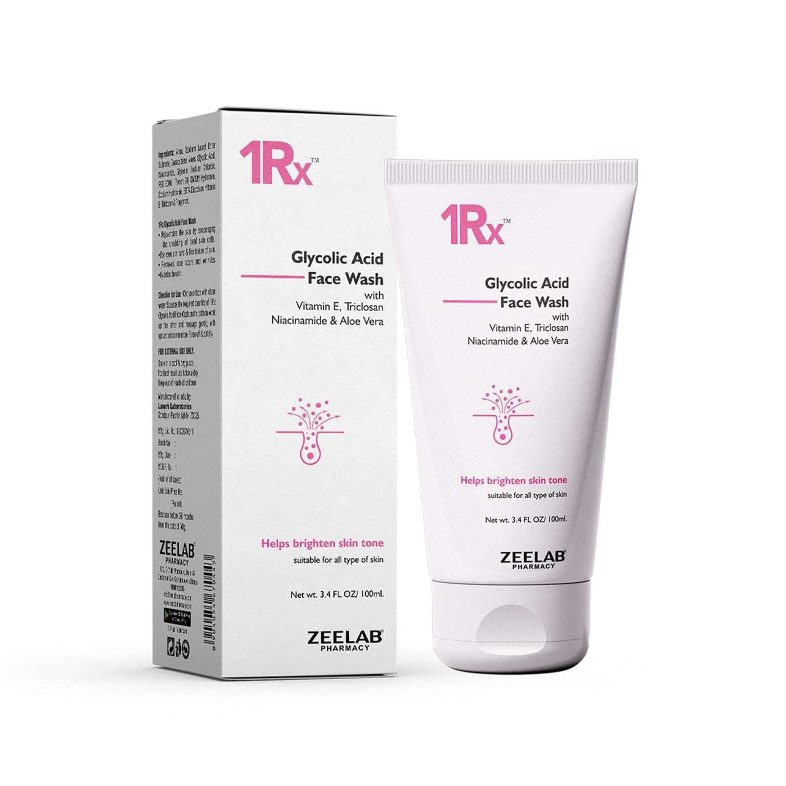 1RX Glycolic Acid Face Wash 100gm | Exfoliating & Brightening Cleanser | With Aloe Vera, Niacinamide & Vitamin E | Removes Dead Skin, Controls Oil & Helps Improve Skin Texture | For Men & Women-image-40