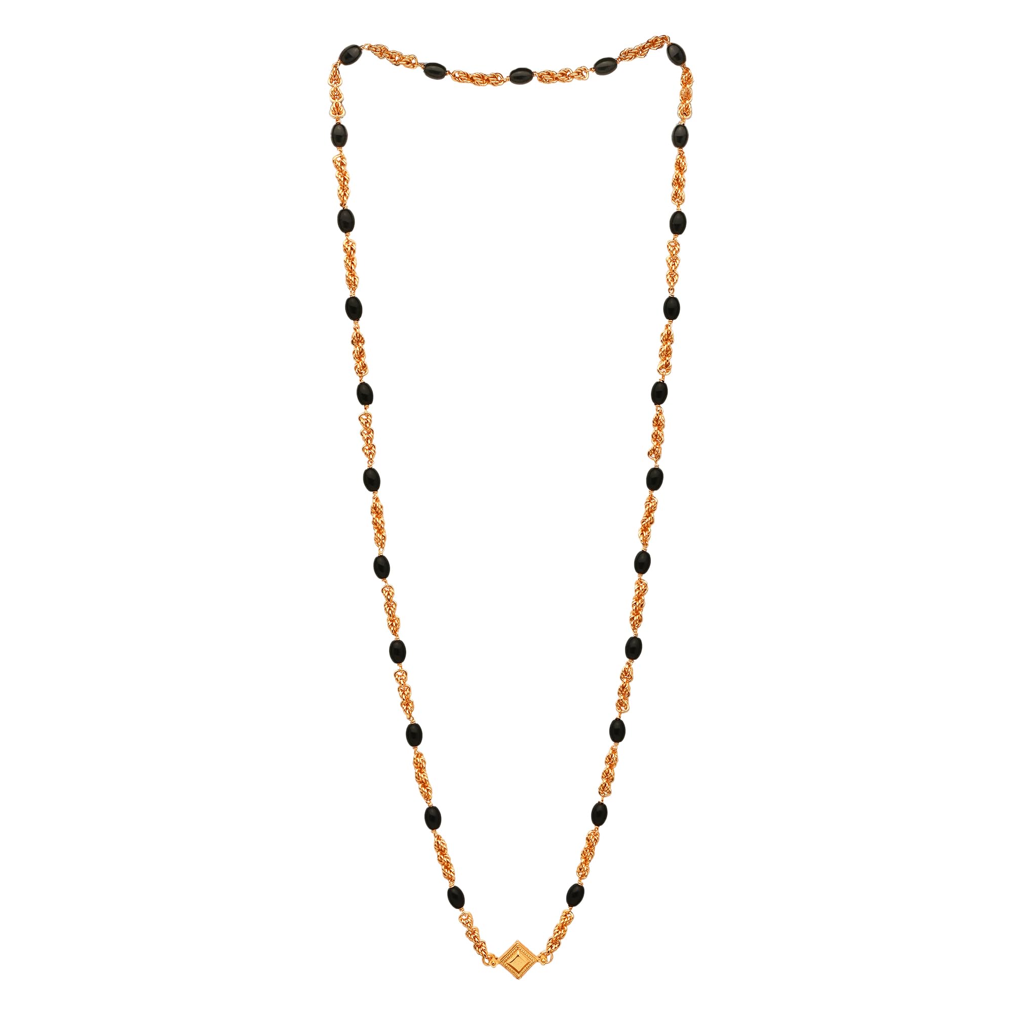 Radha Creations 3+1 brahmamudi and black beads mangalsutra GSB style 30" with diamond tali for women One gram gold No.1170 (B0CH34XLGG) Amazon Price History, Amazon Price Tracker