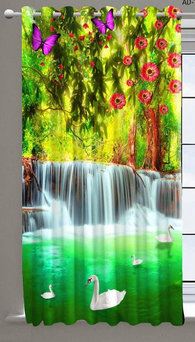 Honger Polyester 3D Digital Printed Pack of 1 Pecs Curtain for Living Room Use 3D Waterfall Print Curtain for 4 x 7 Feet Door Curtain (B09QMQQ1C5) Amazon Price History, Amazon Price Tracker