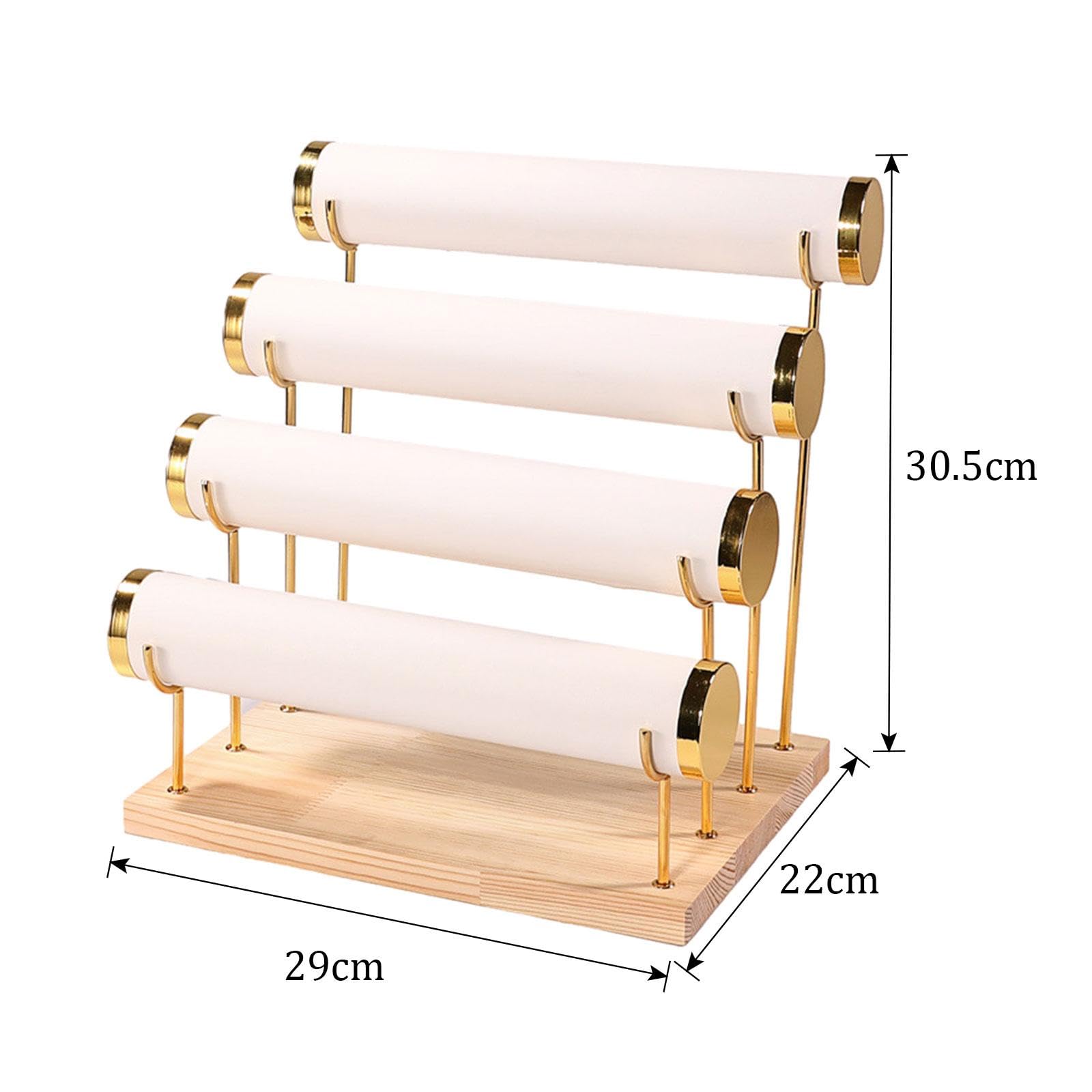 Porta Bracciali Stand Organizer Gioielli Portaorologi Espositore in Pelle con Design Barre Rimovibili Adatto per Esposizione Vetrina Negozio