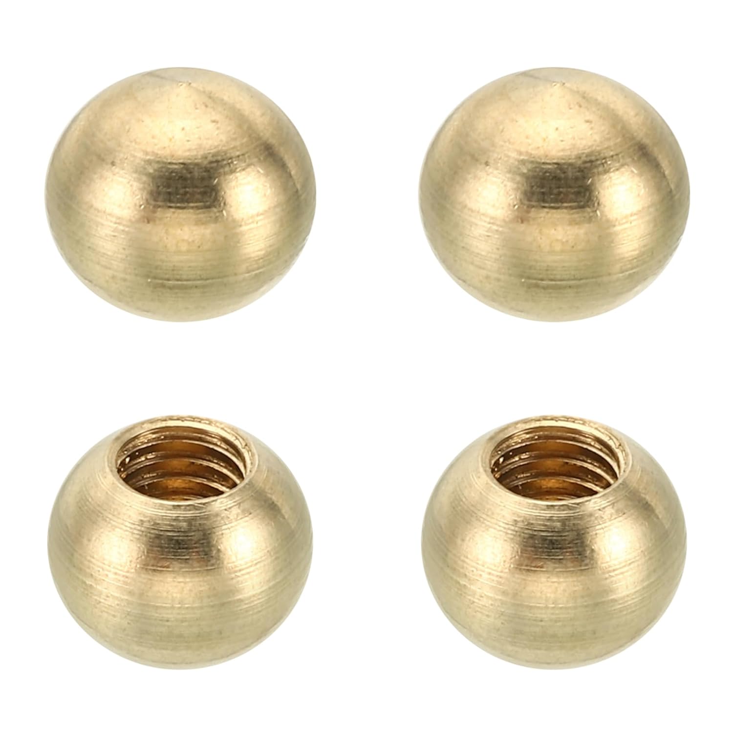 Generic 4pcs M6 x 12mm Ball Thread Cap Nuts Knob, Brass Gold Light Fixture Screws Nut Lamp Decorative Screw Caps Cover for Lighting