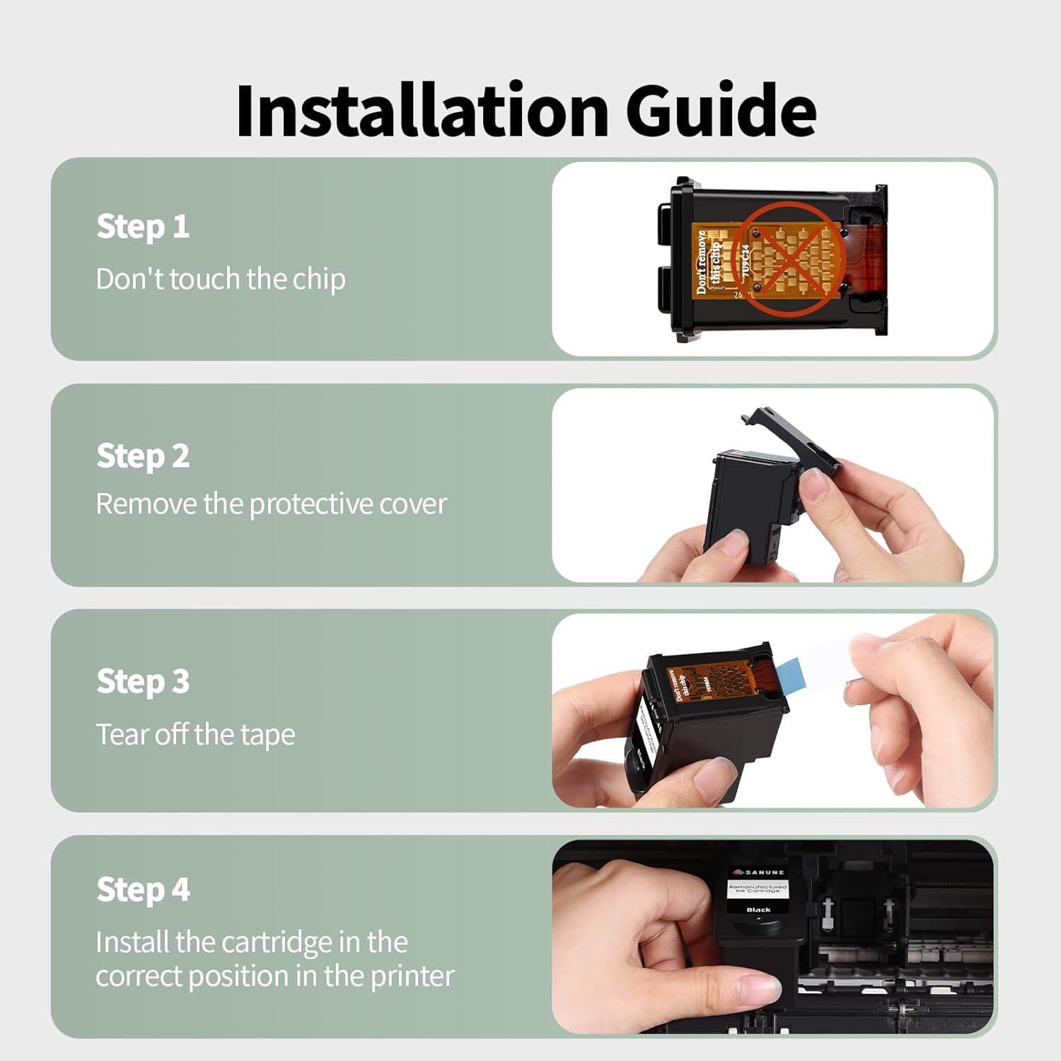 Remanufactured Ink Cartridge Replacement for Canon 240XL 241XL Combo Pack for MG3620 MG3600 MG3520 MG3222 TS5120 MX472 MX452 MX532 Canon Printer Ink 240 241 (1 Black, 1 Tri-Color)