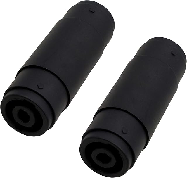 PNGKNYOCN Speakon NL4FC,4 Pin Audio Connector NL4FC Audio Line to Connector Speaker Female to Female Extension Plug for Audio Adapter Amplifier, Mixer (2-pack)