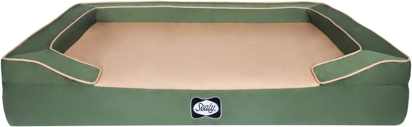 Sealy Dog Bed Lux Elite Pet Dog Bed, Quad Layer Technology with Memory Foam, Orthopedic Foam, Cooling Energy Gel Machine Washable Cover, X-Large : Pet Supplies