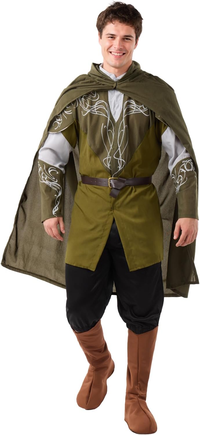 Funidelia Official Legolas Costume - The Lord of the Rings for Men, Cape, Shirt, Belt, Pants and Boot Covers - Outfit for Adults for Parties, Carnival and Halloween