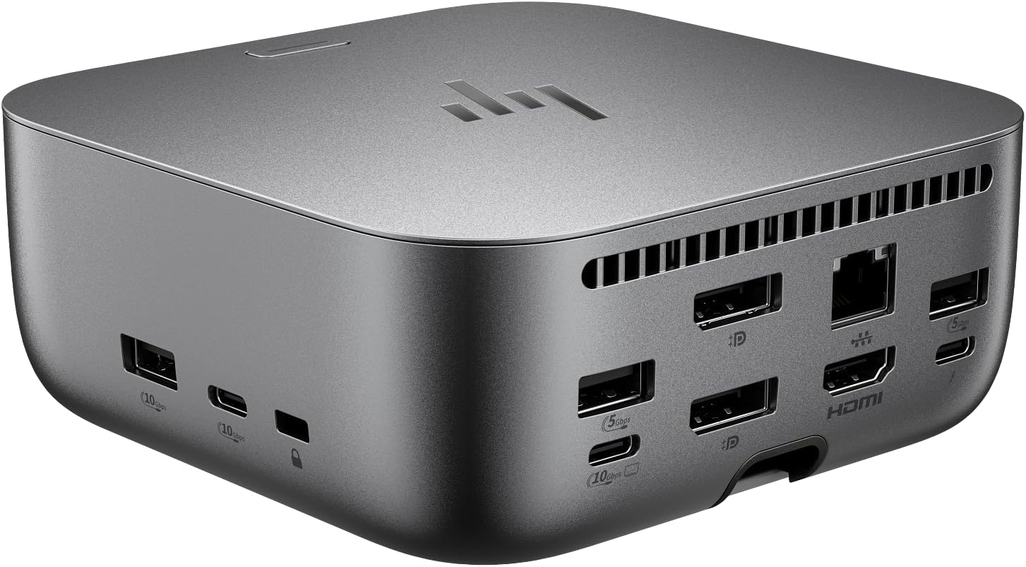 HP 180W G6 Thunderbolt 4 Ultra Dock Port Replicator Bundle w/DKZ Hub 9X481UT#ABA (Universal Thunderbolt/USB-C Docking Station, Data Transfers to Any Brand Laptop, Single Cable for Charging)