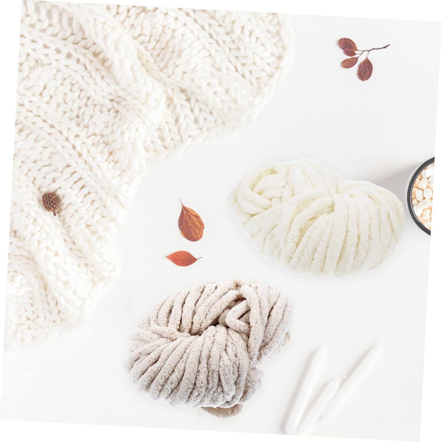 Woolen Yarn,1pc Single Strand Coarse Woolen Yarn Cotton Throw Blanket Knit Blanket Yarn Chunky Blanket Yarn, 2400.00X2.50X2.50CM, White