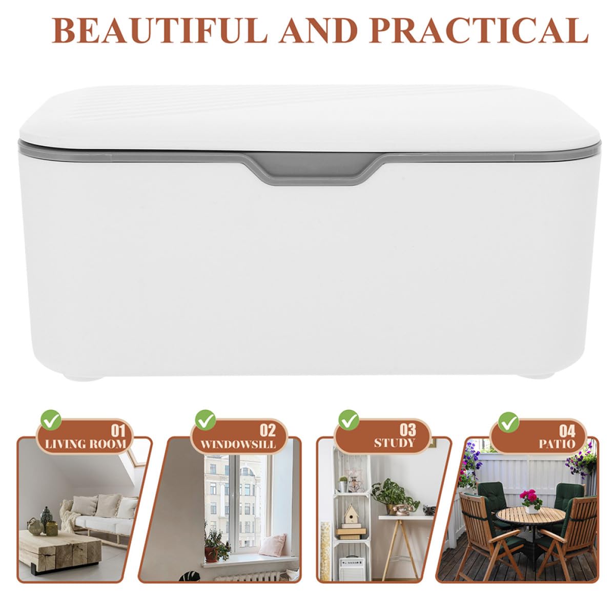 FRCOLOR Boîte à Lingettes Réutilisable Couvercle Étanche, Lot de 2 Pièces Gris, Distributeur de Lingettes pour Bébé Compact et Portable, Porte-lingettes pour Salle de Bain et Chambre