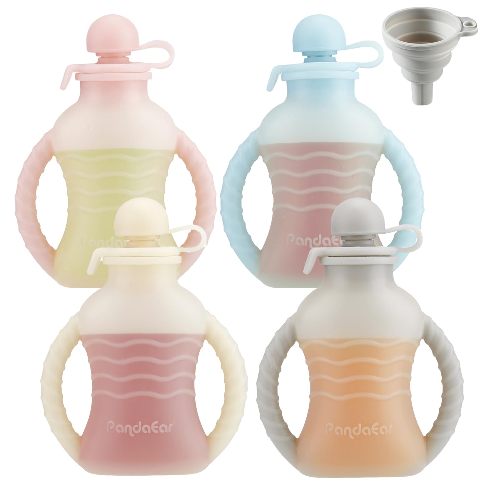 PandaEar 4 Pack Reusable Baby Food Pouches - food storage | Mubboo