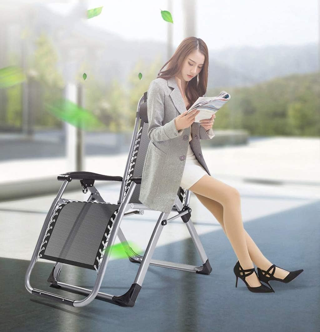 Sun Lounger Garden Chairs Folding Chair Camping Chairs Patio Lawn Chairs Reclining for Heavy People Zero Gravity Outdoor Garden Beach Deck Sun Lounger with Padded Cotton Pad