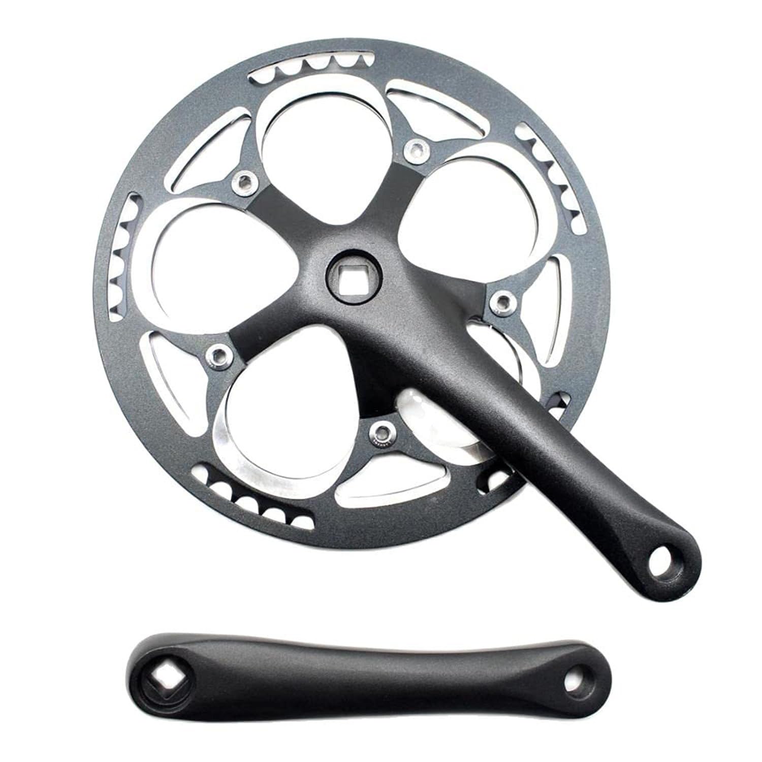 Pedivella Bici, Pedivelle Mtb, Guarnitura Mtb Bici Da Strada Pieghevole Bicycle Grulency 52T Velocità Singola 170Mm In Lega Di Alluminio Bike Set Catena Ruota Ruota A Dentata Accessori