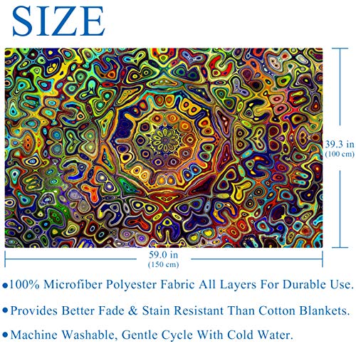 Couverture colorée mandala psychédélique chaude pour camping et plage