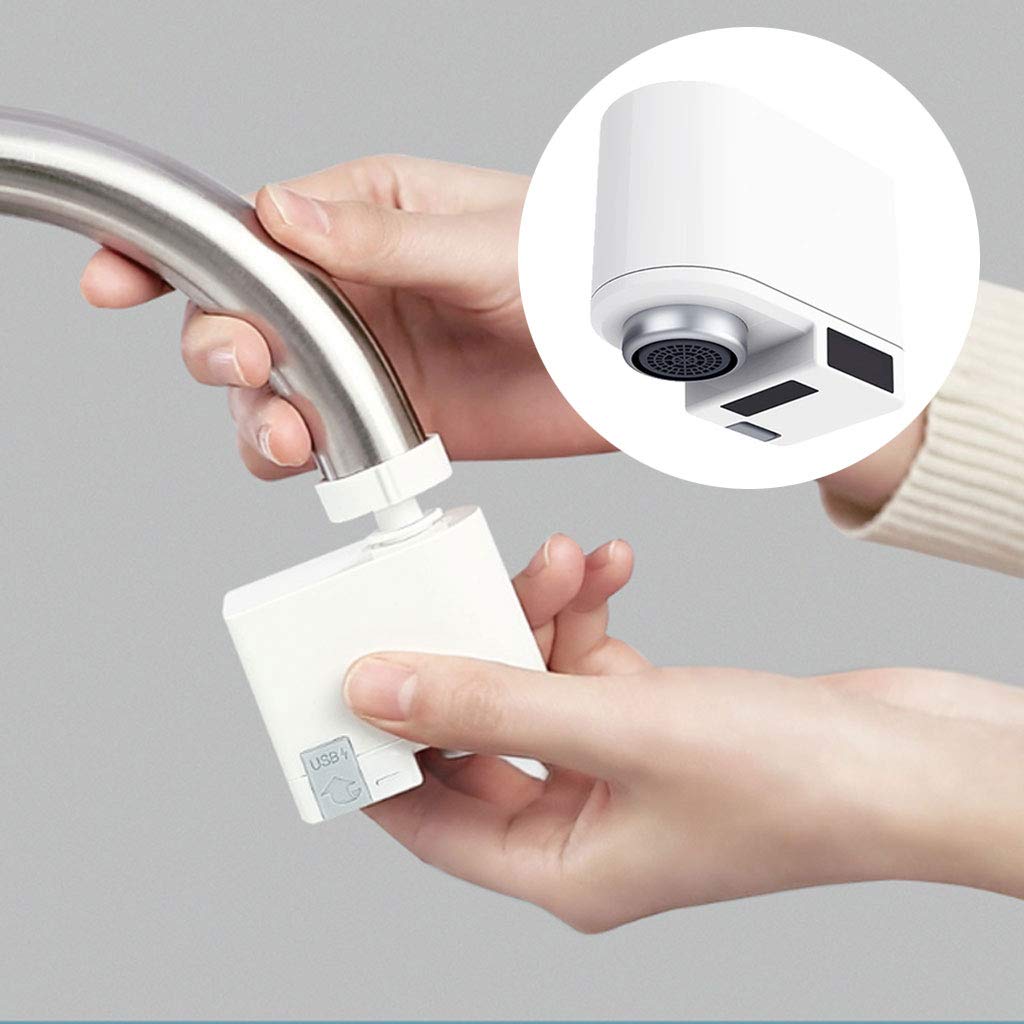 geneic Adaptador de sensor de movimiento automático para grifo de cocina, baño, fregadero, aireador manos libres, sensor inteligente de grifo