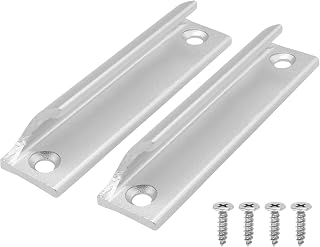 Murtenze 2 Pack Window Sash Lift Handle, 3" Hole Center Finger Pulls, Aluminum Alloy Cabinet Handle Drawer Pulls for Sliding Window, Kitchen Closet (Silver)