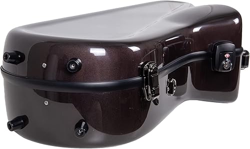 Miniatura 5 de Crossrock Estuche para saxofón tenor de fibra de vidrio, incluye bolsillo para accesorios, correas de hombro extraíbles, TSA Lock-Space Gray