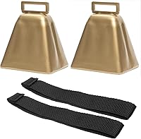 Vista 10 de Bevin Bells Campanas de Vaca de Larga Distancia 10LD (Blanco) Campanas de Navidad Hechas de Acero Fuertes Fabricantes de Ruido con Correa