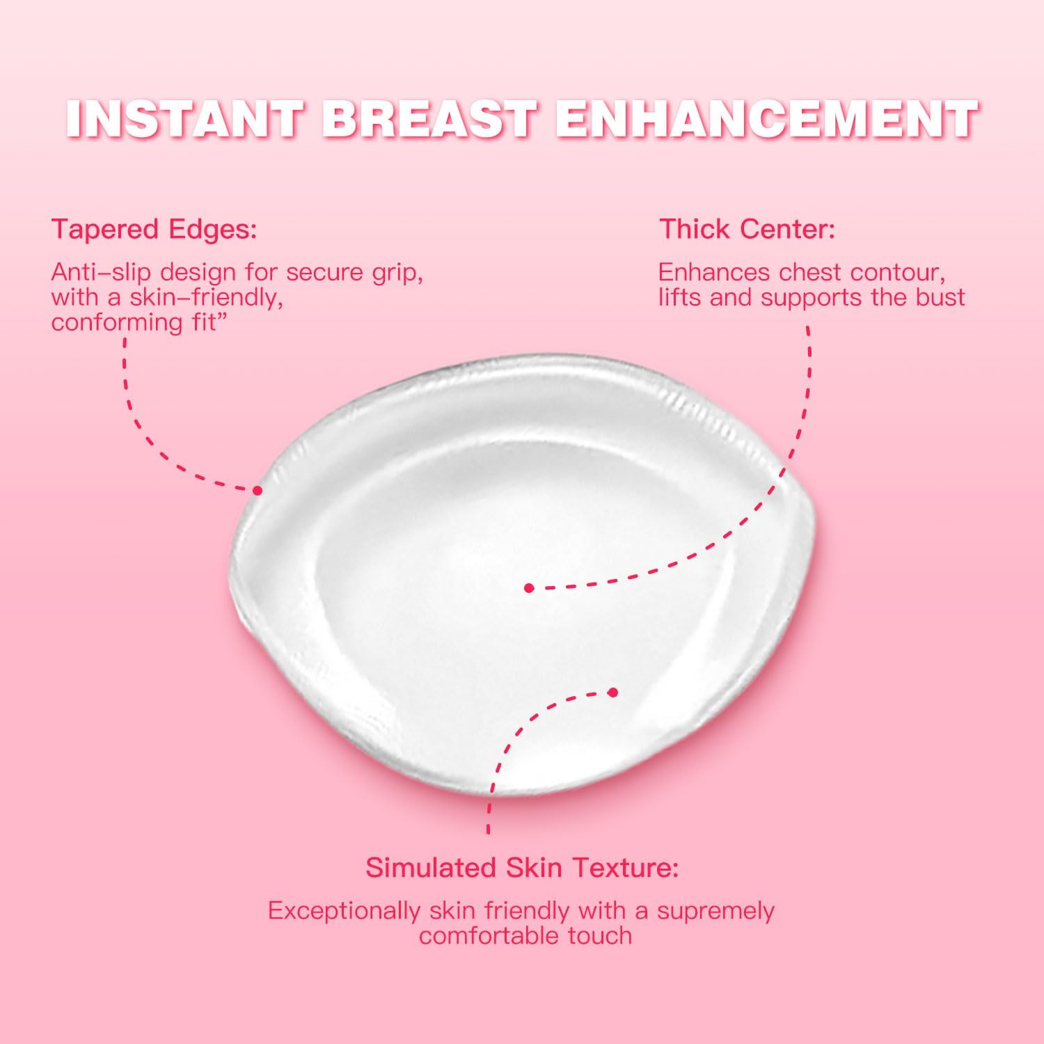 CharmX Silicone Bra Inserts,Gel Bra Push Up Breast Pads Bra Padding Bust Enhancer for Sports Bra Swimsuit Cleavage Pads