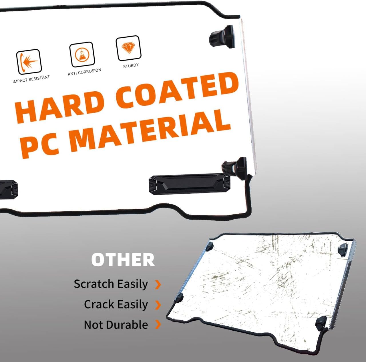 RZR 1000 XP Windshield, Front Full Clear Windshield Compatible with Polaris RZR 1000/XP 1000/4 1000/RZR 900 2014-2018 Accessories Scratch Resistant Hard-coated Polycarbonate Windscreen