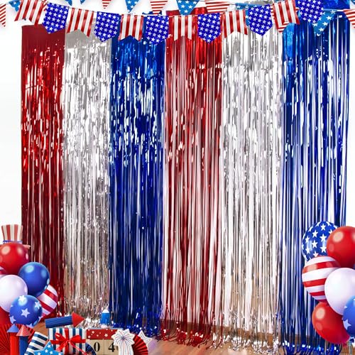 OHOME 4th of July Decorations - American Flag Backdrop Streamers | Patriotic Memorial Day Decor for Indoor Outdoor Outside - 250th Anniversary Fourth of July Accessories Party Favors,2 Pack by OHOME - Used condition - Image 9
