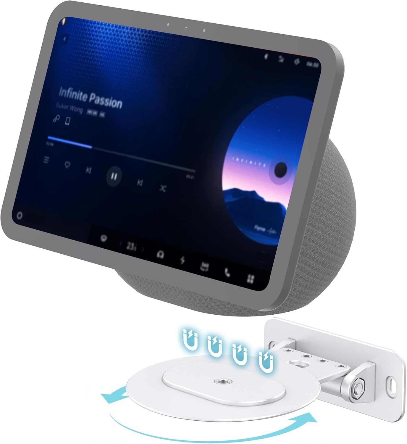 Adjustable Wall Mount for Echo Show 11 and Echo Show 8 2025, Save Space Bracket, Easy Installation Mounting, Kitchen Use Mount, Aluminum Wall Bracket (Silvery)