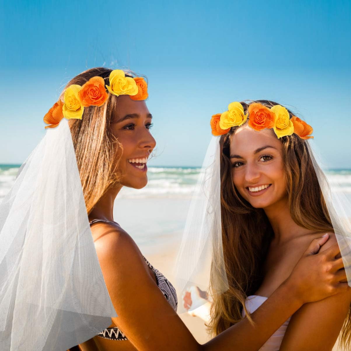 Amazon Bestoyard 花嫁ベール ブライダルベール ウエディングベール ブライダル花かんむり 花冠 花嫁用品 ホワイトレース ウェディング 新婦人 結婚式 撮影用 服 ファッション小物 通販