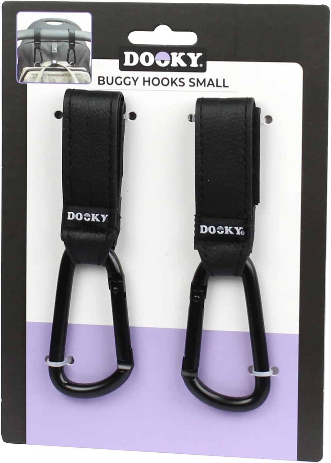Dooky Pram Hooks Small, Pack of 2 Pram Hooks Buggy for Bags, Pram