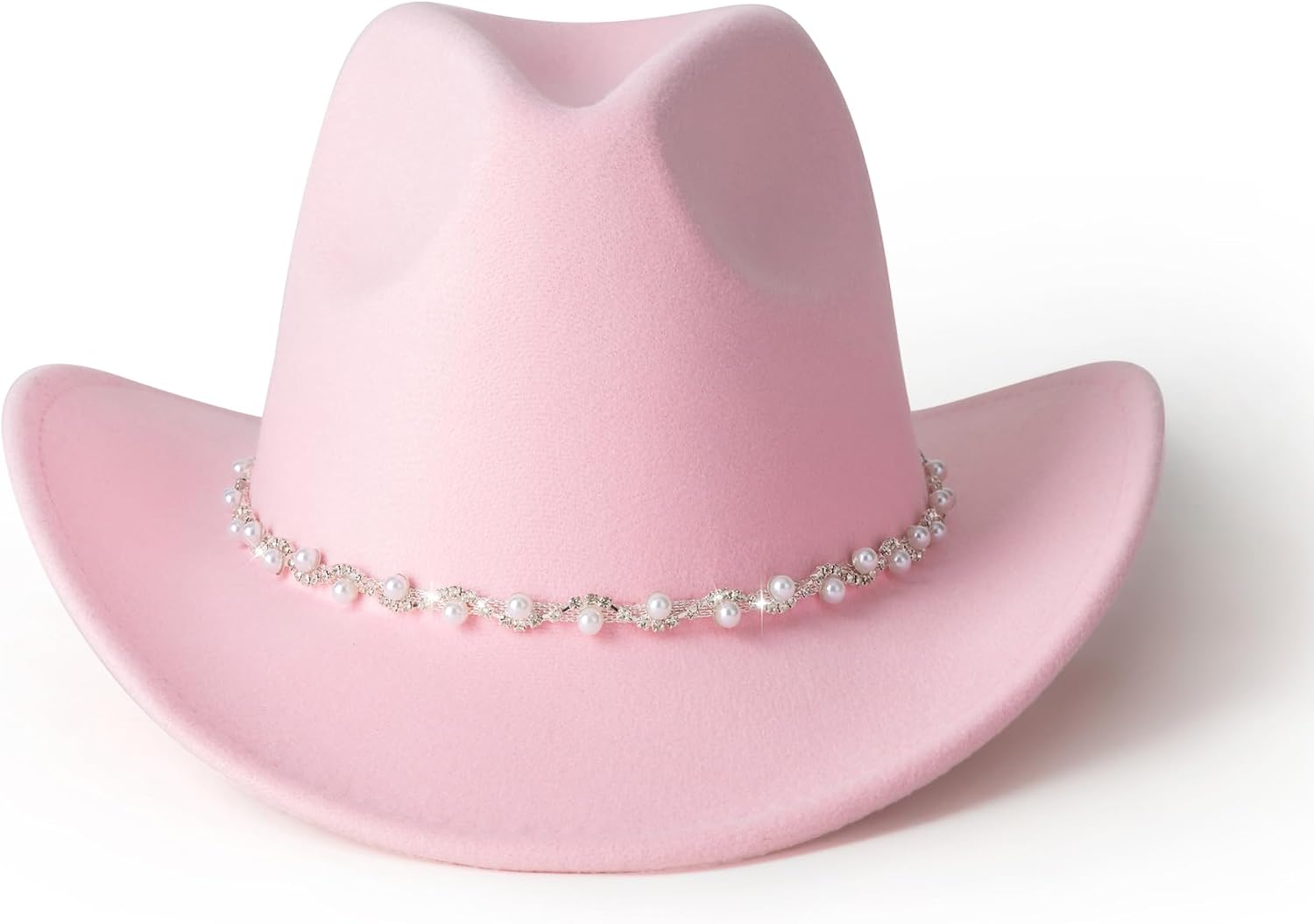 Pearl Hat Shiny Cowboy Wide Brim Womens Hat Party Hats