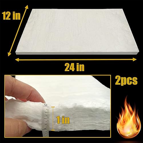 Miniatura 9 de Manta de fibra de cerámica de 32 x 24 x 1 pulgada (gruesa) con aislamiento ignífugo clasificado a 2400 F, resistencia a altas temperaturas para