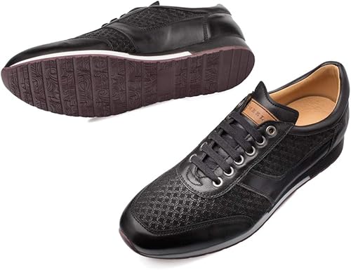 Vista 16 de Mezlan - Maxim - Zapatilla de vestir de lujo para hombre - Gamuza en relieve y piel de becerro lisa - Hecho a mano en España Azul