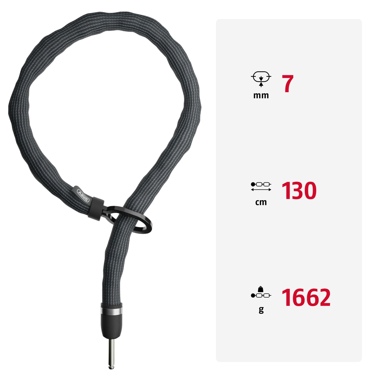 ABUS Einsteckkette ADAPTOR CHAIN Superior 7KS, 100 cm, niebieska | Einsteckkette do zapięć ramowych z łańcuchem 7 mm, hartowana stal, kompatybilna z ABUS