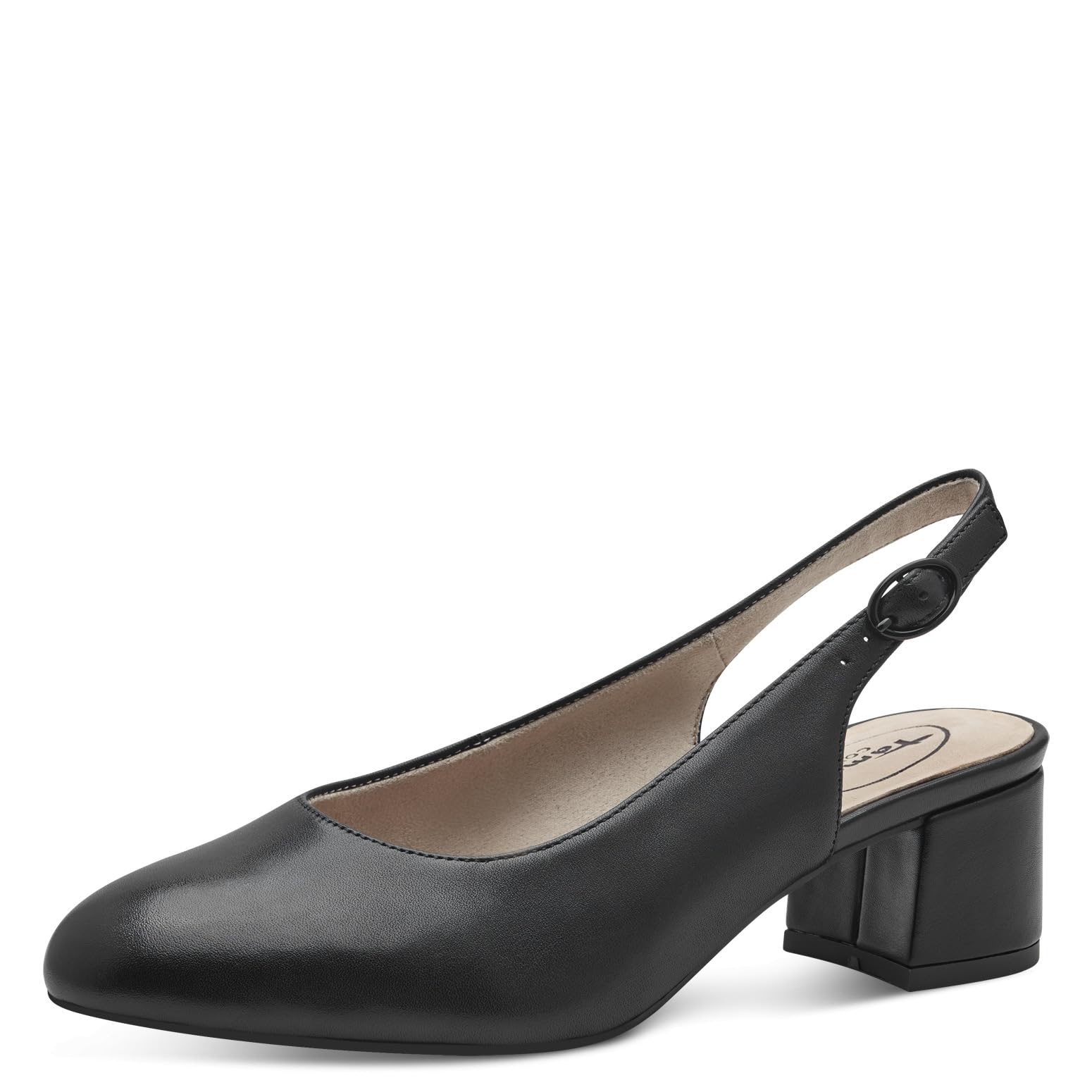 Tamaris Comfort Women’s Slingback Pumps Leather Elegant, Black, 6,5 UK
