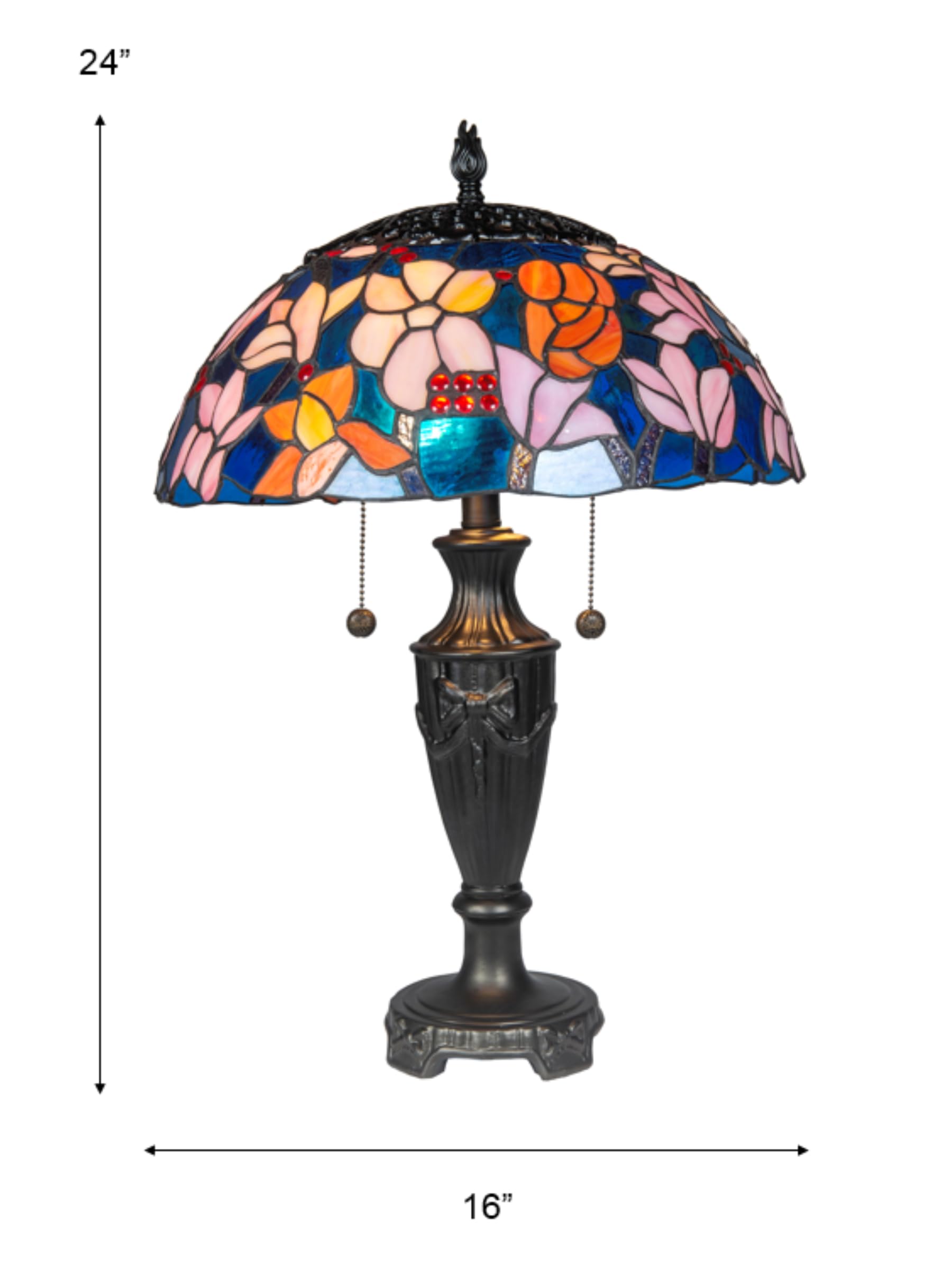 Dale Tiffany TT20183 Traditional 2 Light Tiffany Style Table Lamp