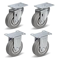 Vista 25 de Ruedas giratorias de 3.5 pulgadas, ruedas giratorias resistentes con freno, capacidad de carga de 1000 libras en total (2 frenos y 2 giratorios)