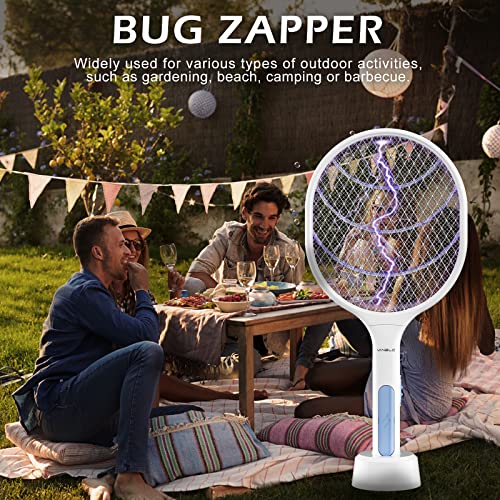 Bug Zapper Racket, Electric Fly Swatter Racket, 3000 Volt Rechargeable Fly Zapper Mosquito Killer With Usb Charging Cable For Indoor And Outdoor #TOP7