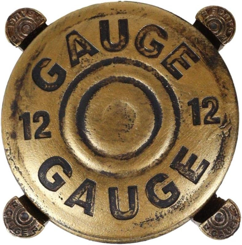 Miniatura 2 de Ebros Gift Western - Juego de posavasos redondos de bala dorada de calibre 12 con 4 posavasos y soporte escultórico, figura decorativa, 5 pulgadas