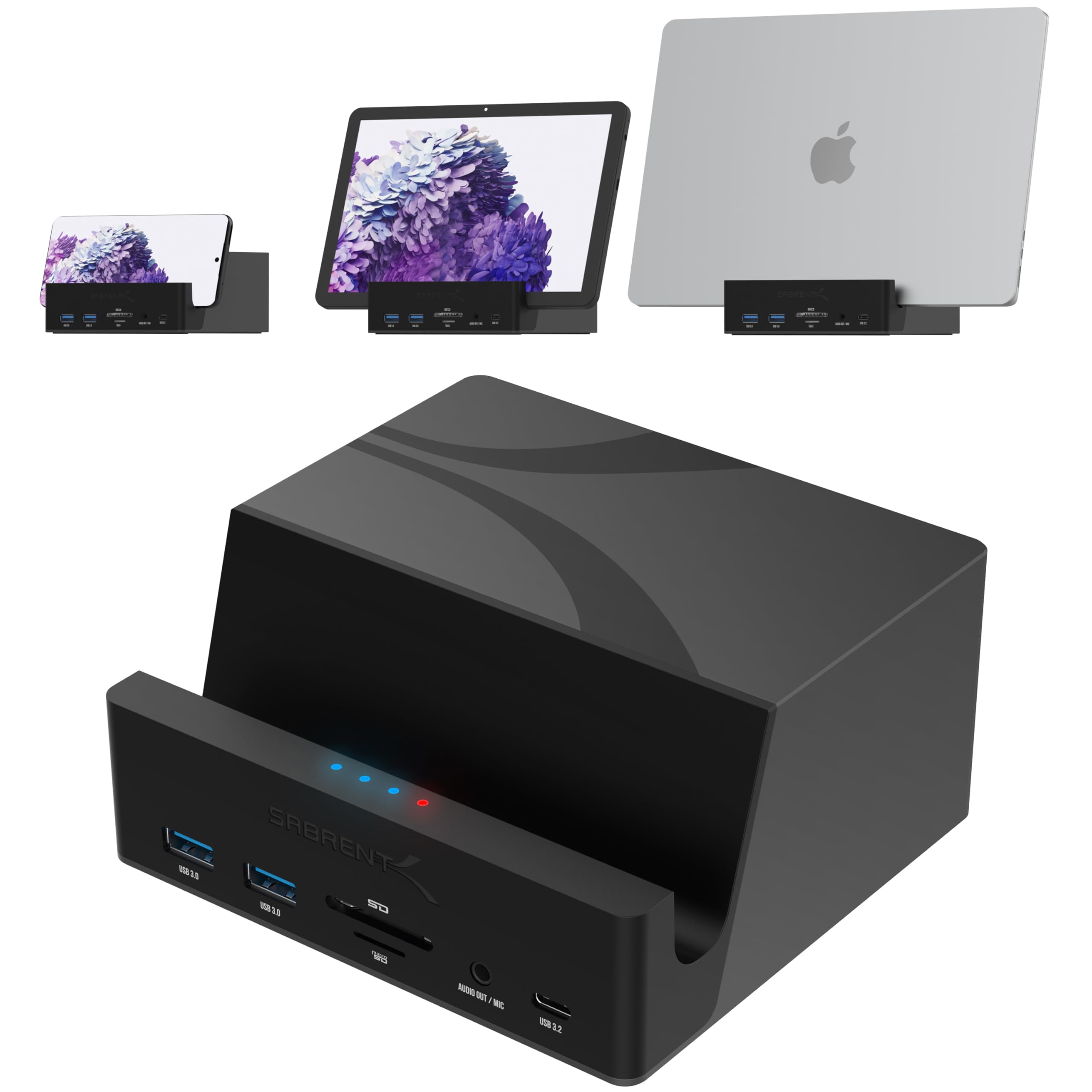 SABRENT USB-C Universal Laptop Docking Station Dual Monitor, Displaylink 4K@60Hz, 2x HDMI, 2x DP, Laptop Dock, 120W PD Charging, 10Gbps USB-C and USB-A Data Ports, 1Gbps Ethernet, (DS-UICA)