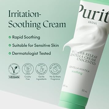 PURITO Centella Unscented Cream for Sensitive Skin, 50ml