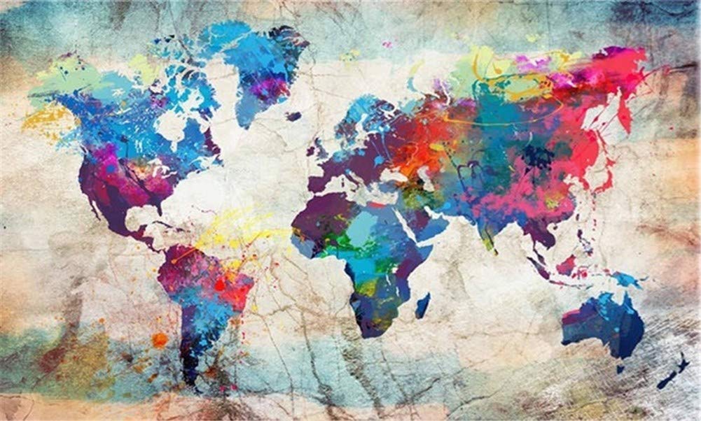 Toile diamant art painting mappemonde géante pour s'évader et créer une oeuvre unique