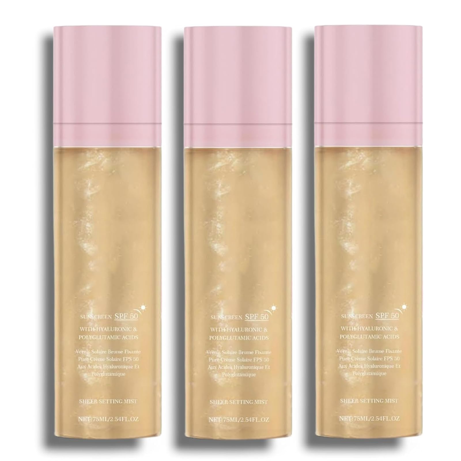 Sunglaze Sheer Setting Mist Sunscreen SPF 50, Broad Spectrum Shimmering Body Oil Mist, Hydrating Makeup-Friendly Glow Spray, Reef-Safe, Non-Greasy & Fast-Absorbing for Face & Body (3)