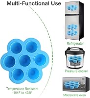 Vista 4 de ROTTAY Moldes de silicona para mordeduras de huevos y salvamanteles con asas resistentes al calor, accesorios instantáneos para ollas instantáneas