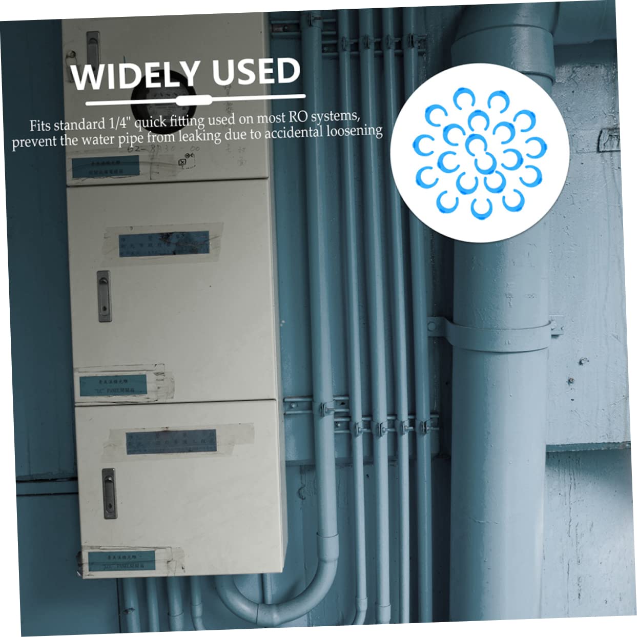 DOITOOL 50pcs Water Purifier Clip Fitting 1/4 Inch Clamp Easy to Use Locking Clip for Filters