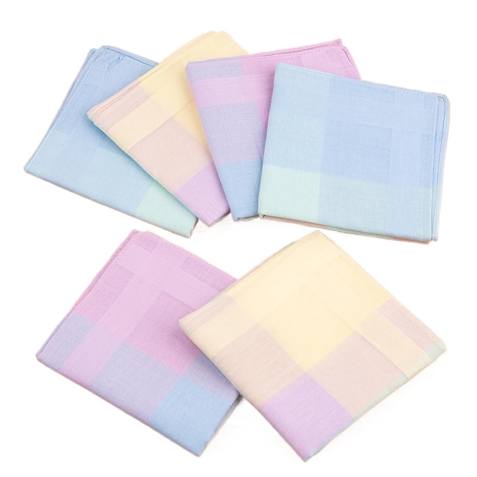Taschentücher 12 Stück kariertes Taschentuch in gemischten Farben, neutral kariert, quadratisch, Baumwolltücher, farbiges, 43 x cm