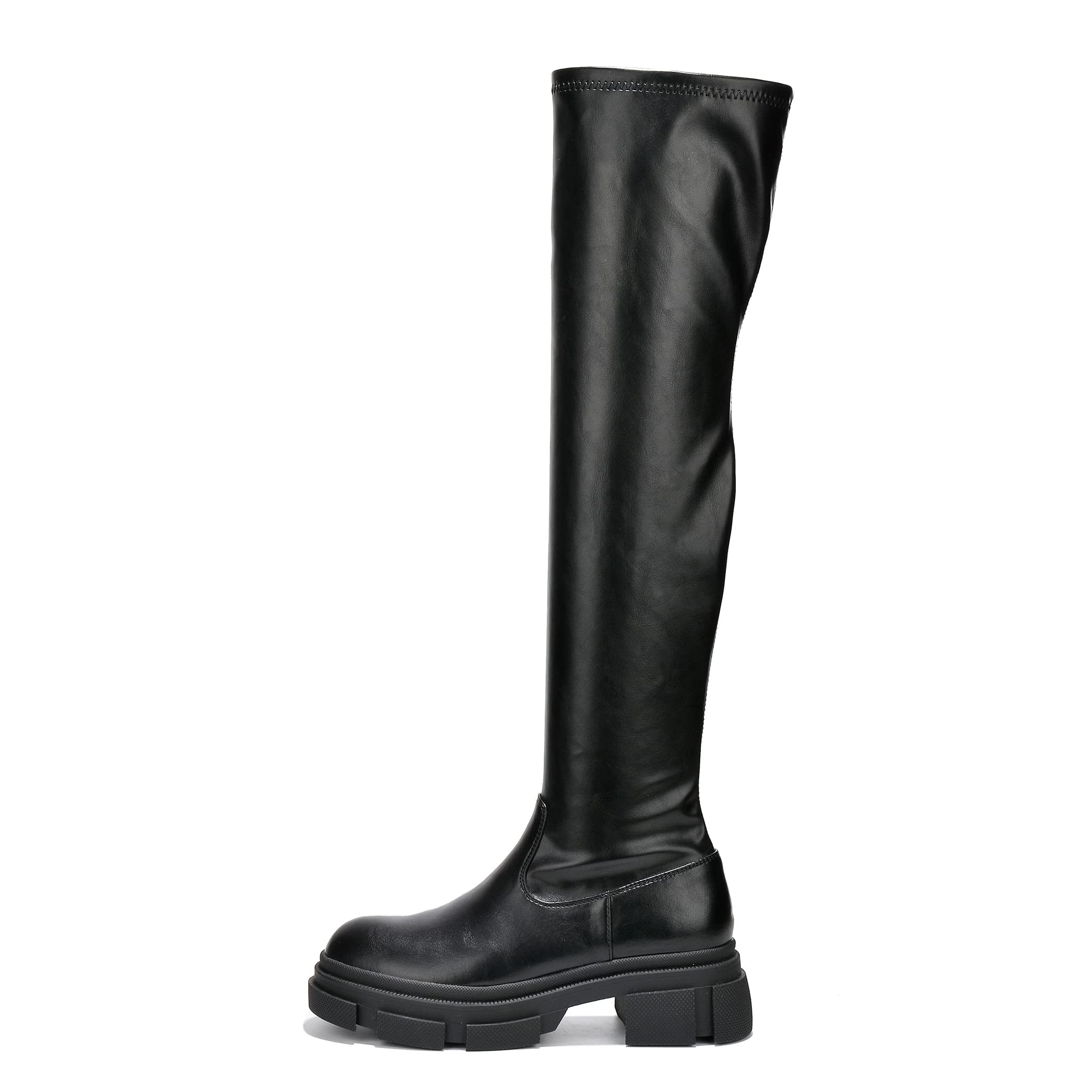 Cape Robbin Women's Over-The-Knee Boots - Chunky Block Heel Thigh High Dress Boots - Fashion Long Boots (Campi)